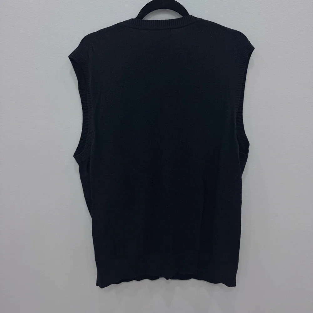 Land's End Outfitters Navy Blue Men's Knit V-Neck Sweater Vest Sz XL GUC
